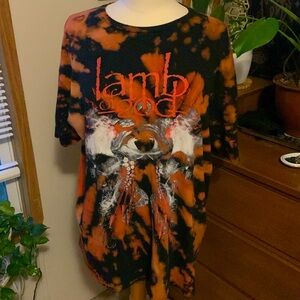 Reverse Dyed Lamb of God over sized Shirt